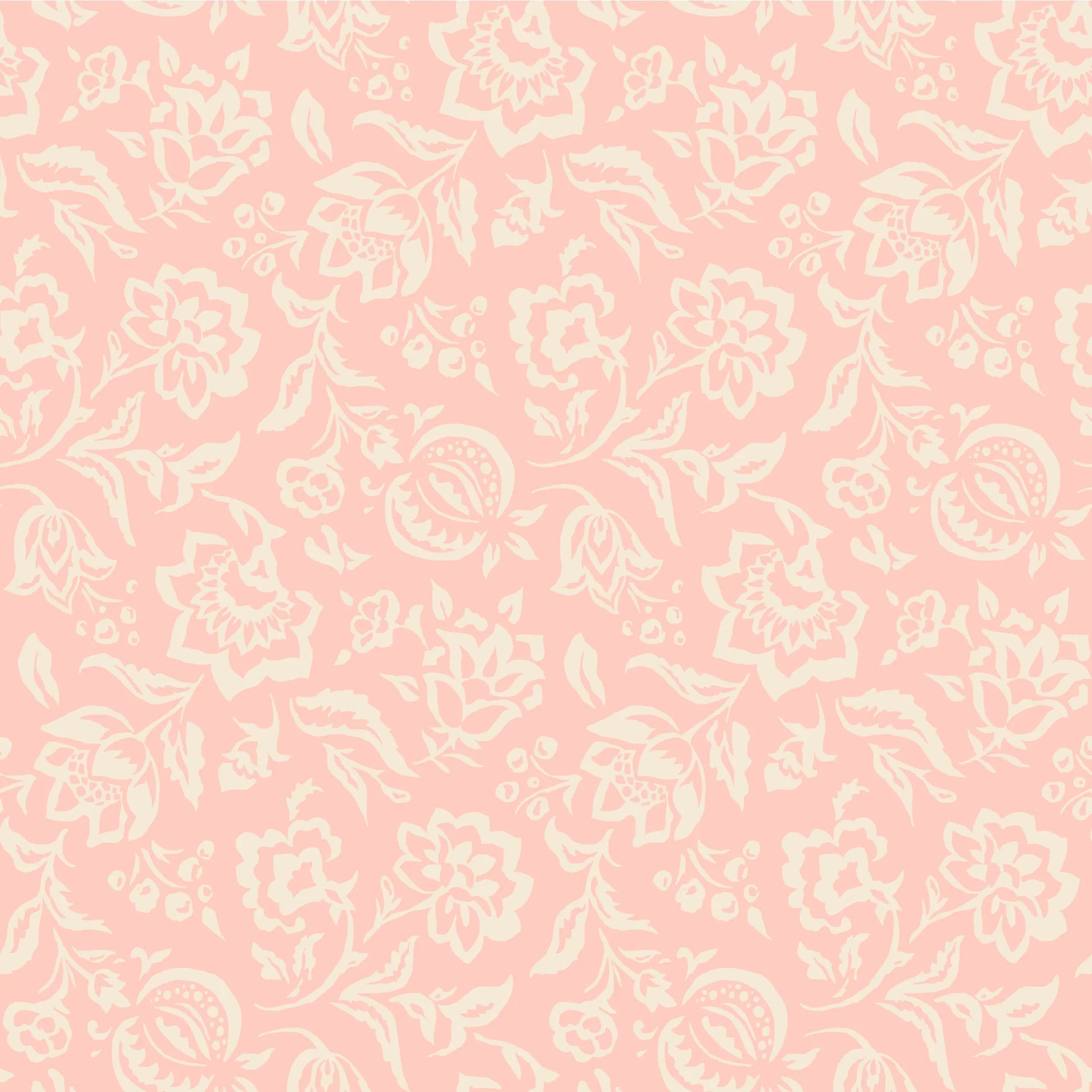 Hampton Court Unpasted Wallpaper - Shell Pink