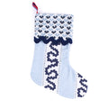 Harbor Trail Blue Christmas Stocking with Ric Rac