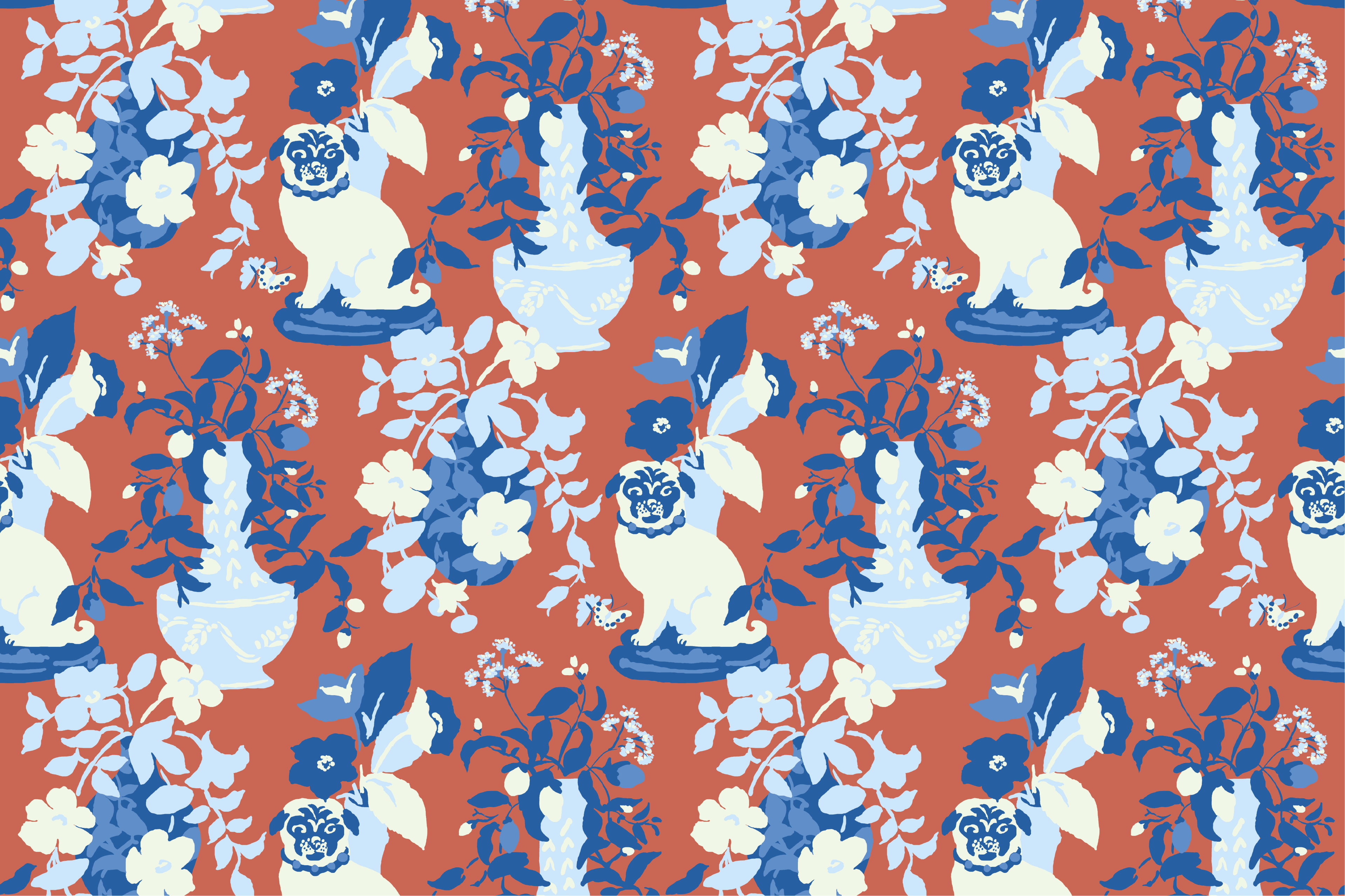 Imperial Palace Fabric - Deep Red