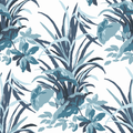 Jungle Road Palm Leaf Fabric - Indigo Blue