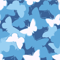 Meadow Morn Butterfly Fabric - Island Blue