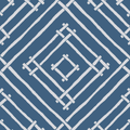 Island House Bamboo Trellis Fabric - Ocean Blue