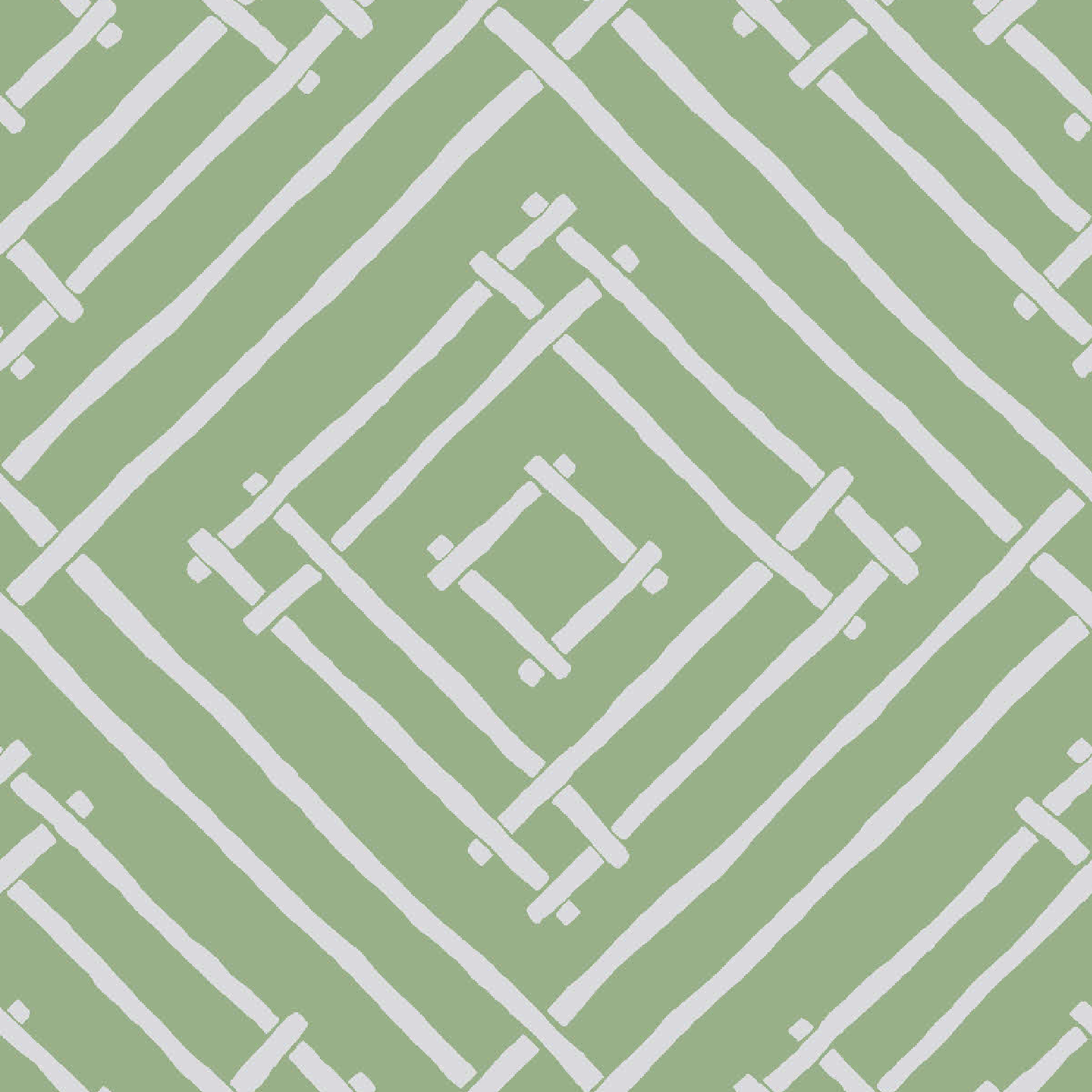 Island House Bamboo Trellis Fabric - Celery Green