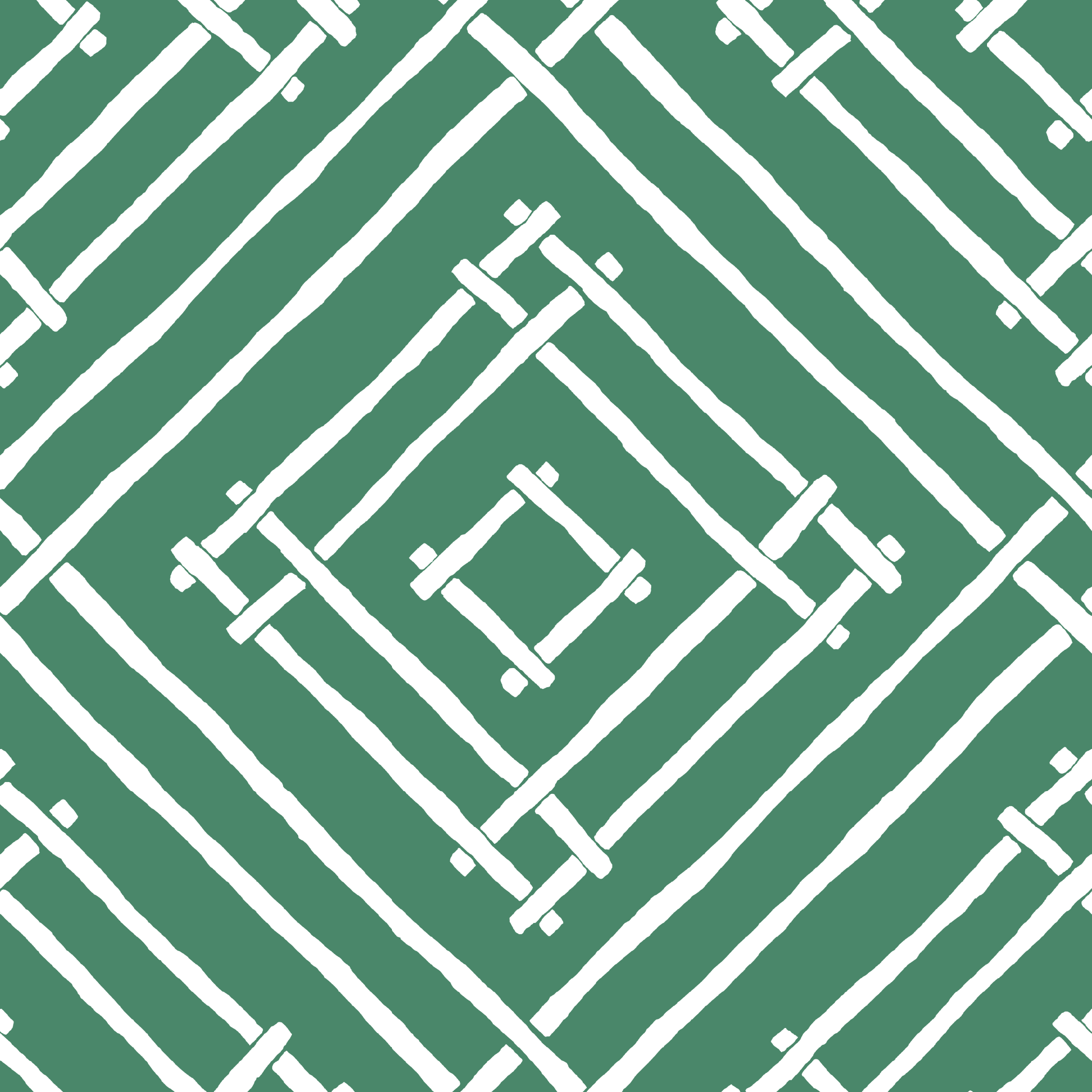Island House Bamboo Trellis Fabric - Forest Green