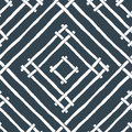Island House Bamboo Trellis Fabric - Navy Blue