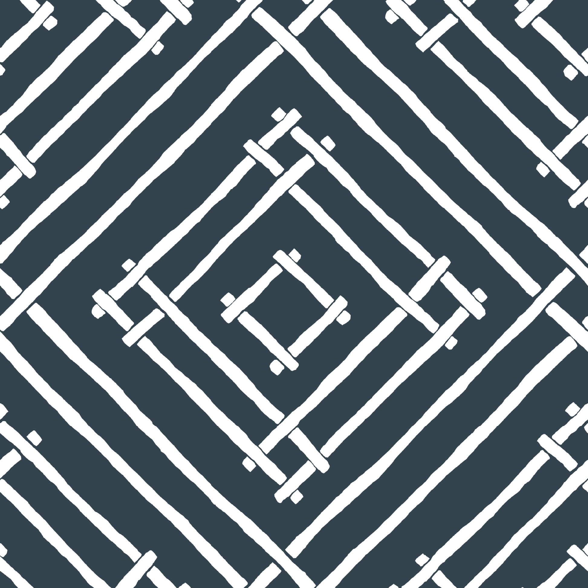 Island House Bamboo Trellis Fabric - Navy Blue