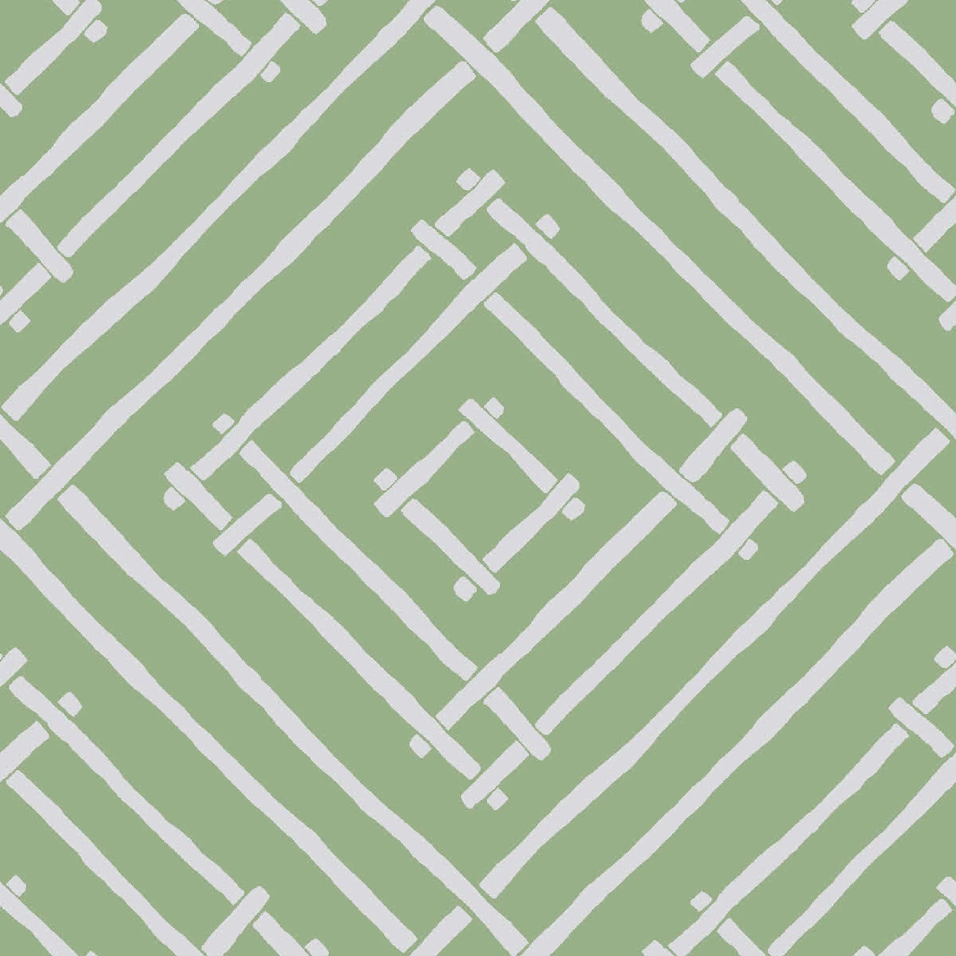 Island House Unpasted Wallpaper - Celery Green
