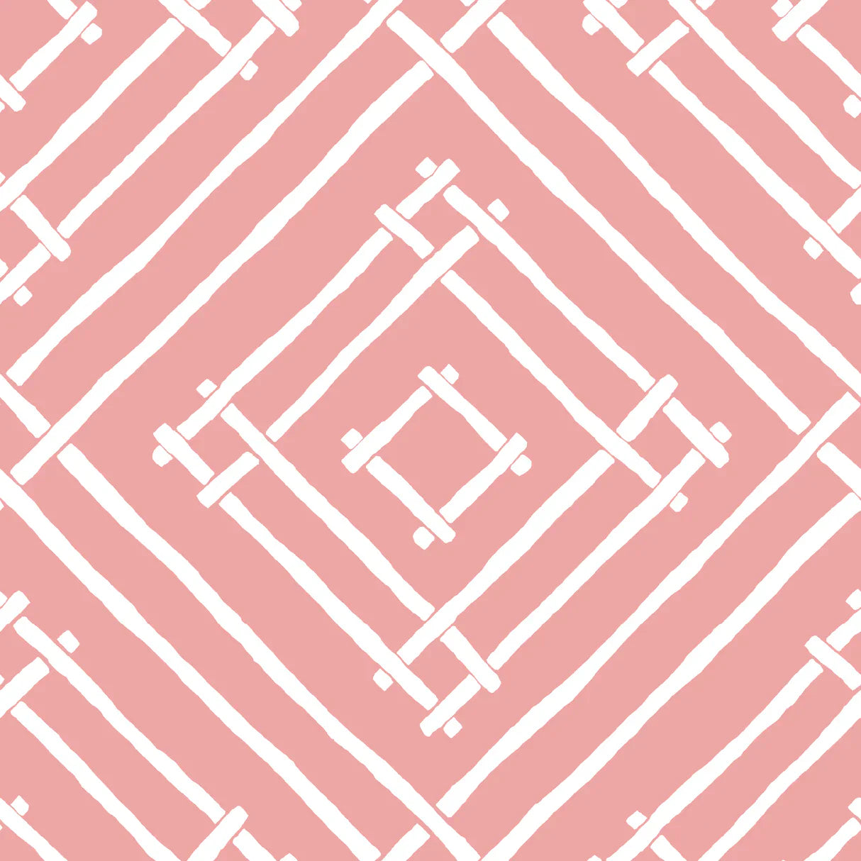 Island House Unpasted Wallpaper - Southampton Pink