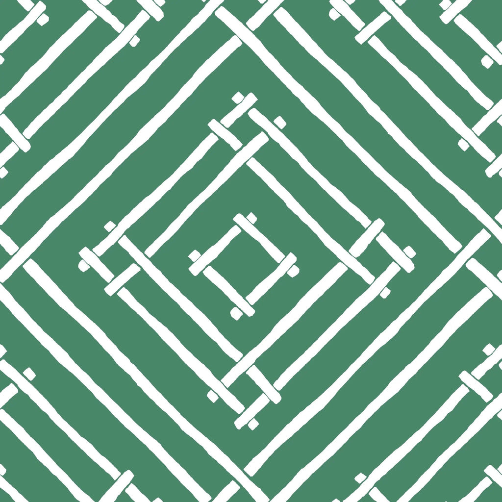 Island House Unpasted Wallpaper - Forest Green