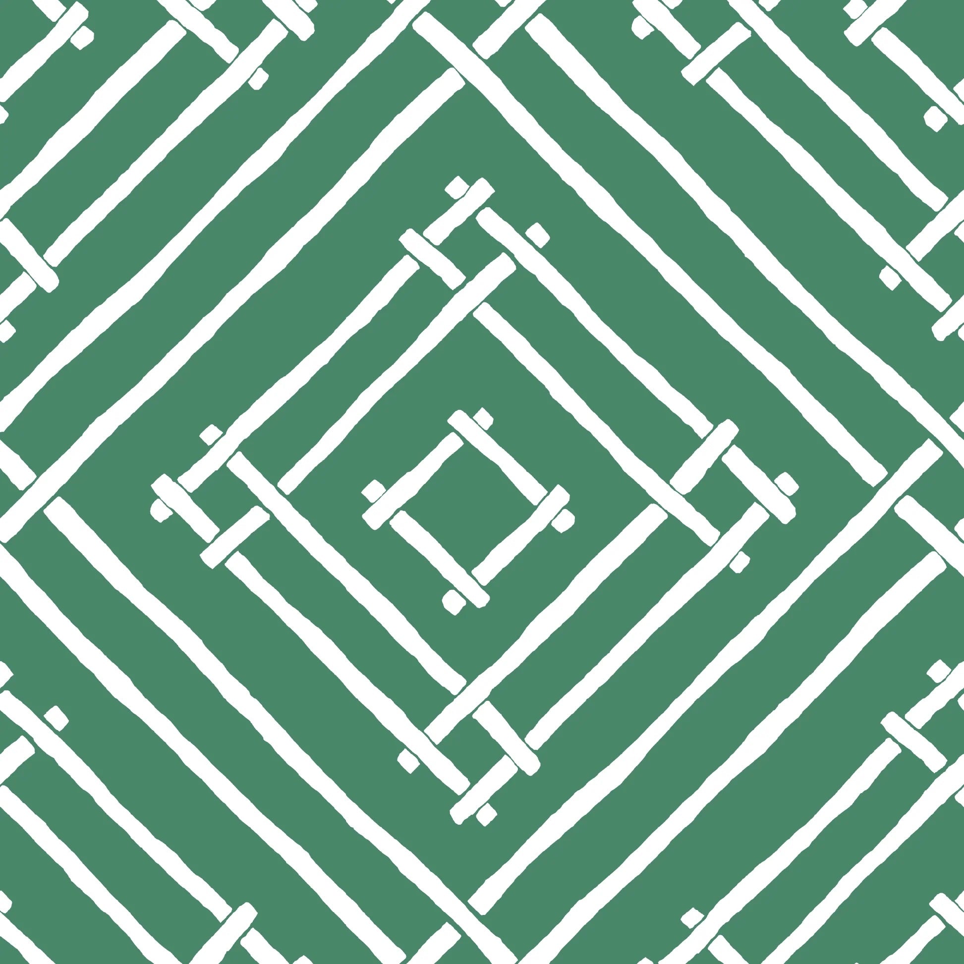 Island House Unpasted Wallpaper - Forest Green