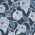 Jungle Garden Fabric - Indigo Blue