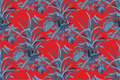 Jungle Road Palm Leaf Unpasted Wallpaper - Deep Red