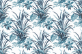 Jungle Road Palm Leaf Unpasted Wallpaper - Indigo Blue