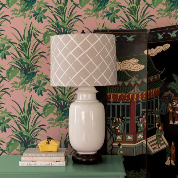 Jungle Road Palm Leaf Unpasted Wallpaper - Bahama Pink