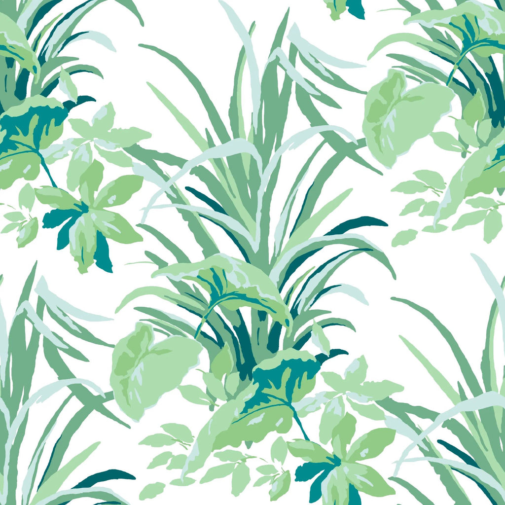 Jungle Road Palm Leaf Unpasted Wallpaper - Barbados Green