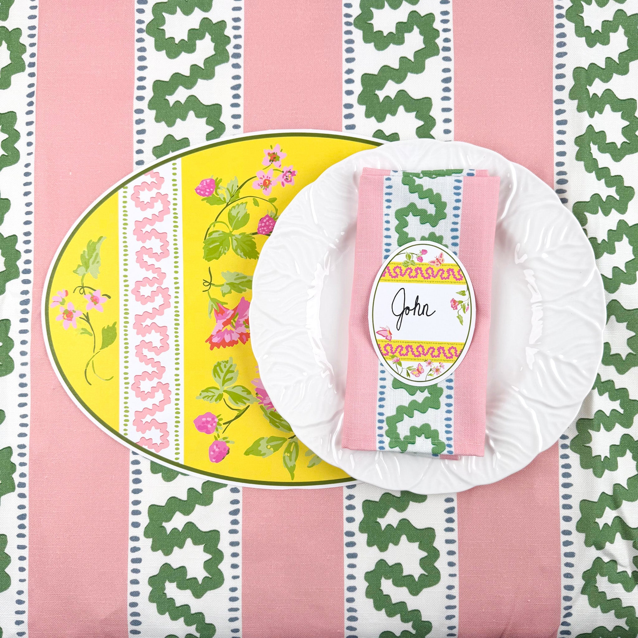 Die-Cut Yellow Easter Egg Paper Placemats, Set of 12