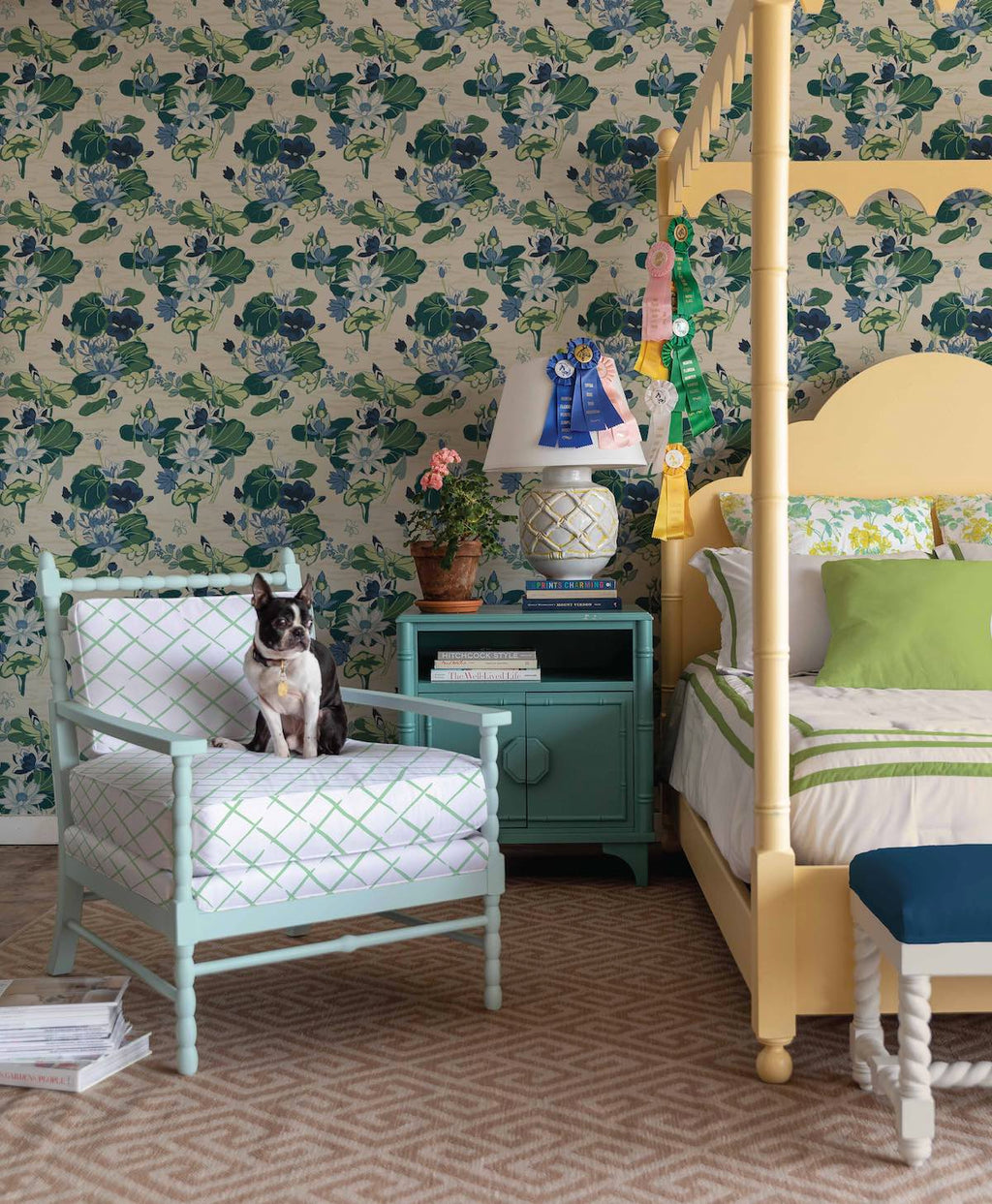 Lily Pond Lane Unpasted Wallpaper - Oyster Blue