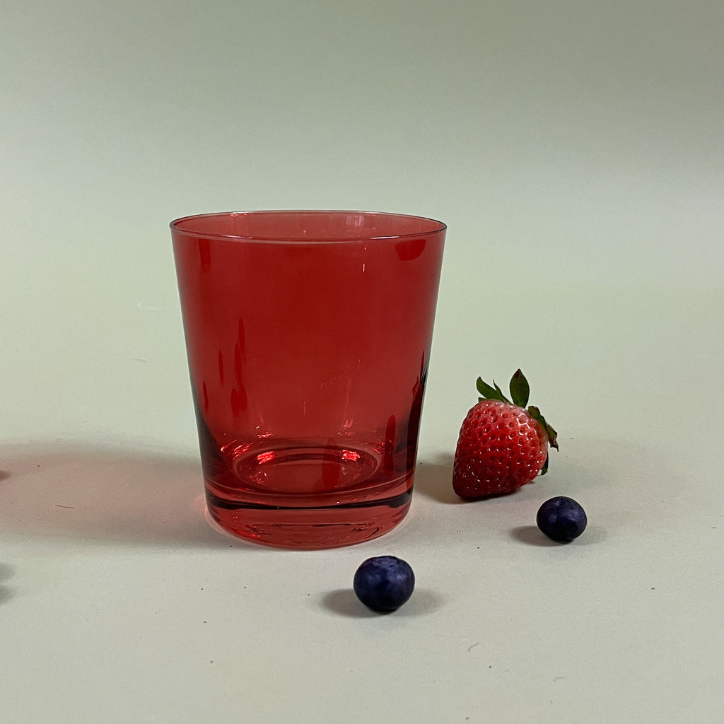 Low-Ball Colored Drinking Glasses, Set of 4