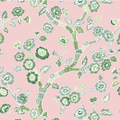 Temple Garden Chinoiserie Fabric - Rose Pink