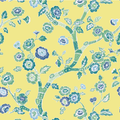 Temple Garden Chinoiserie Fabric - Lemon Grove Yellow
