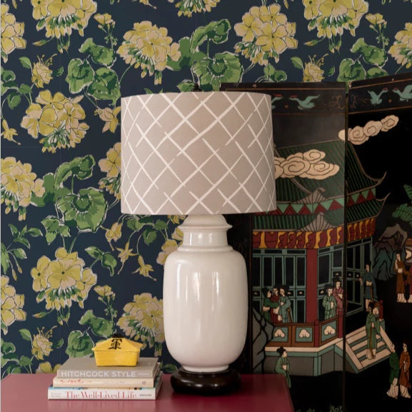 Cottage Grove Unpasted Geranium Wallpaper - Grass Green