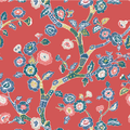 Temple Garden Chinoiserie Fabric - Lacquer Red