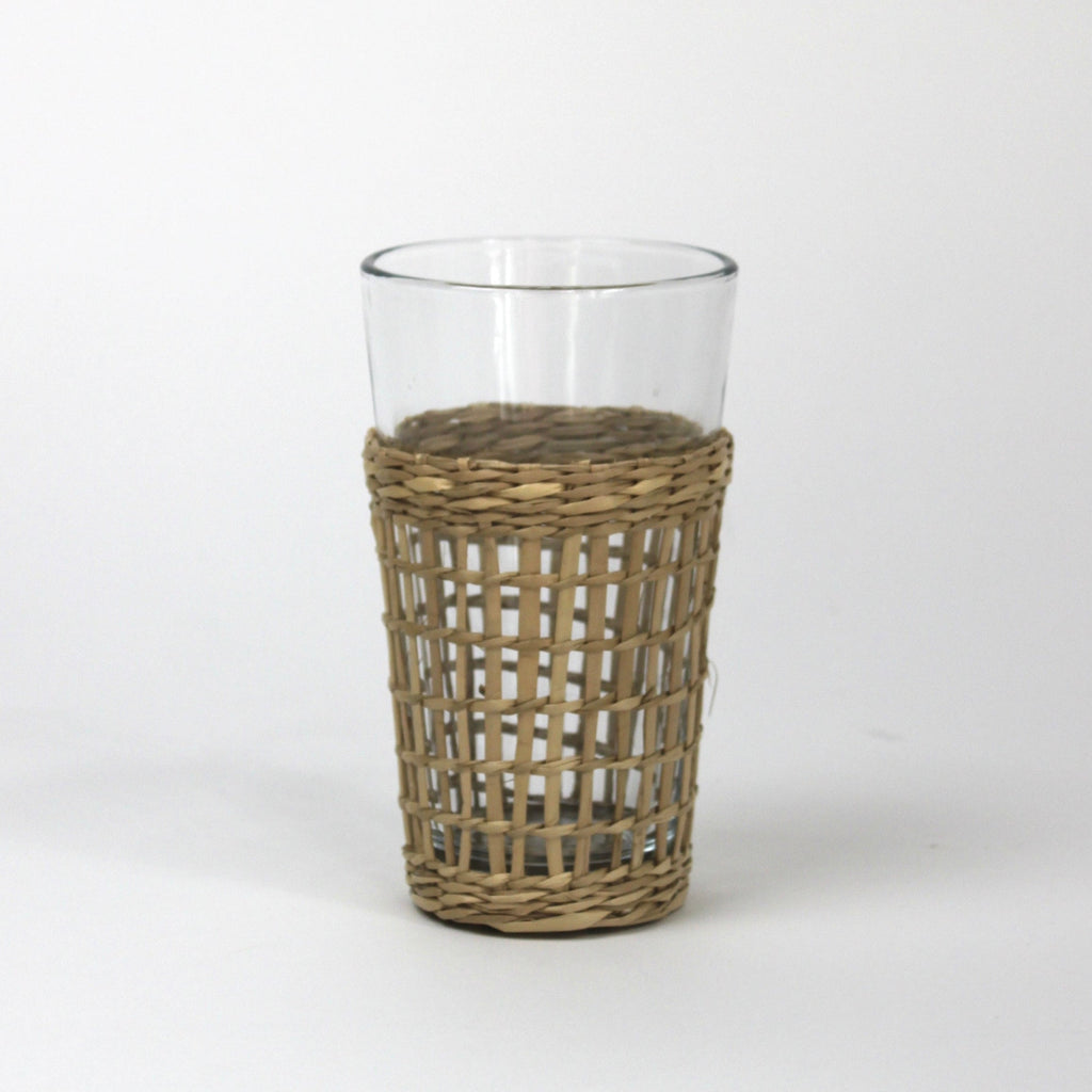 Seagrass Wrapped Glasses, Set of 4