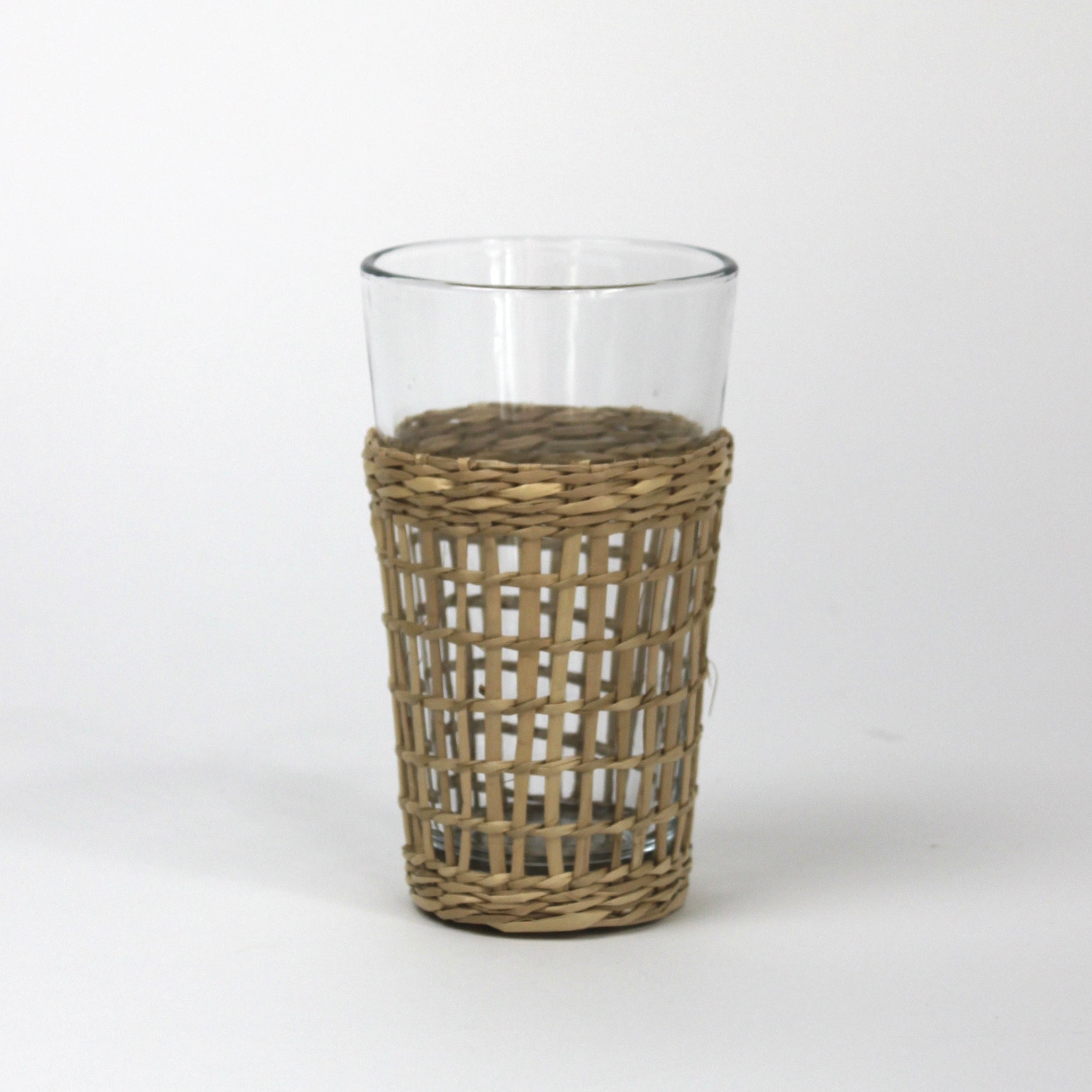 Seagrass Wrapped Glasses, Set of 4