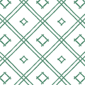 Island House Small Bamboo Trellis Fabric - Forest Green