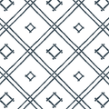 Island House Small Bamboo Trellis Fabric - Navy Blue