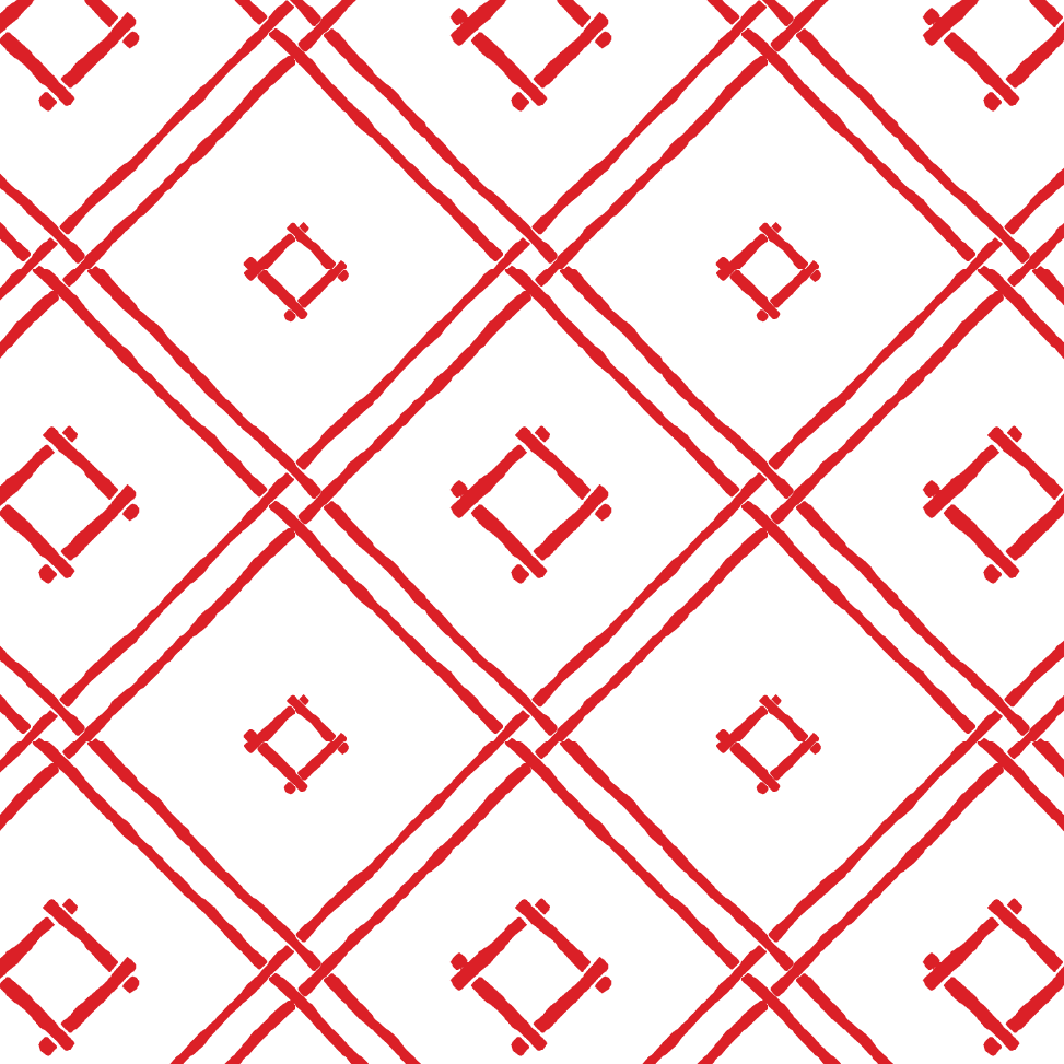 Island House Small Bamboo Trellis Unpasted Wallpaper - Lacquer Red