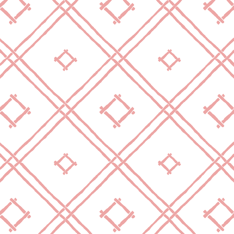 Island House Small Bamboo Trellis Fabric - Southampton Pink