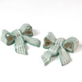 Hand-Painted Striped Ceramic Bow, Set of 2