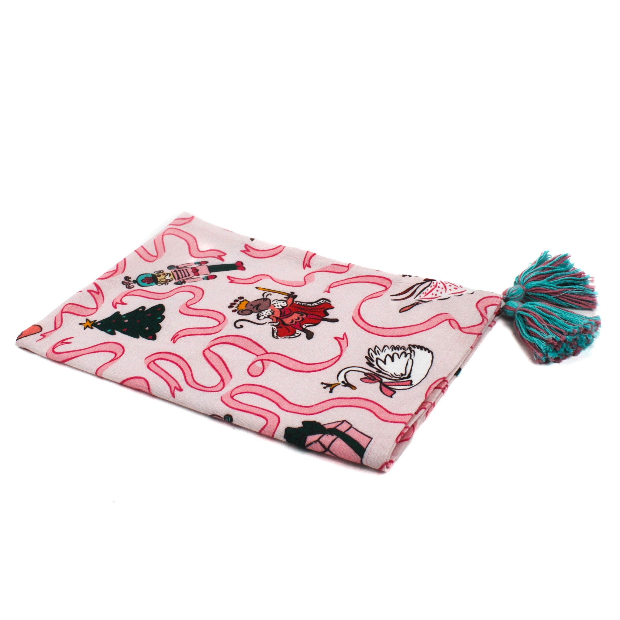 Nutcracker Ribbons Christmas Tea Towel/Dish Towel/Guest Towel