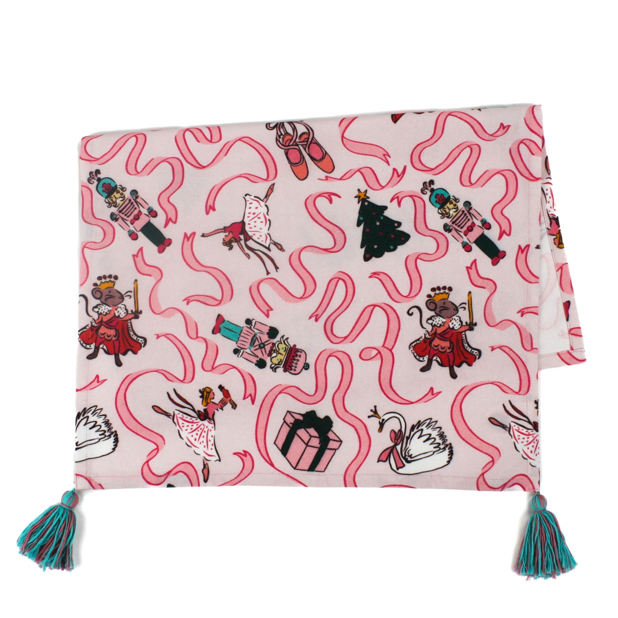 Nutcracker Ribbons Christmas Tea Towel/Dish Towel/Guest Towel