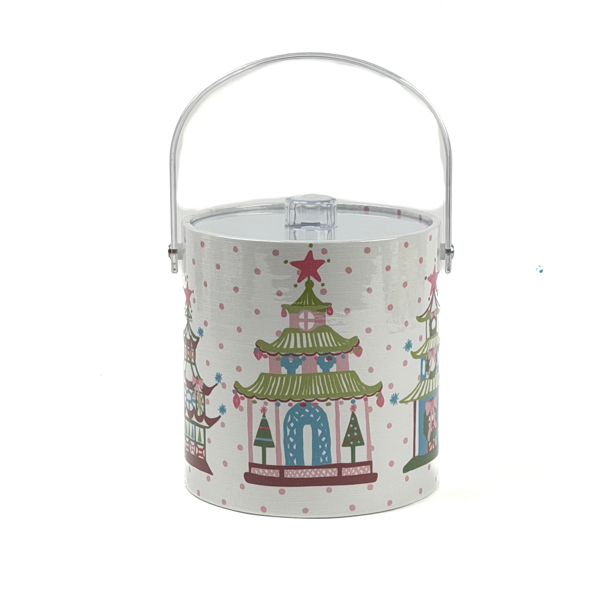 Christmas Pagodas 3-Quart Acrylic Ice Bucket