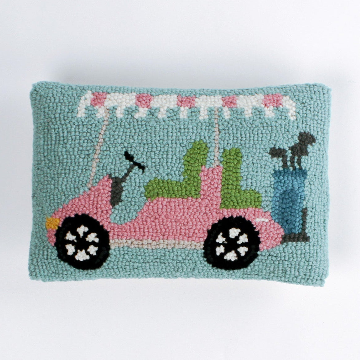 Pink Golf Cart Golf Pillow