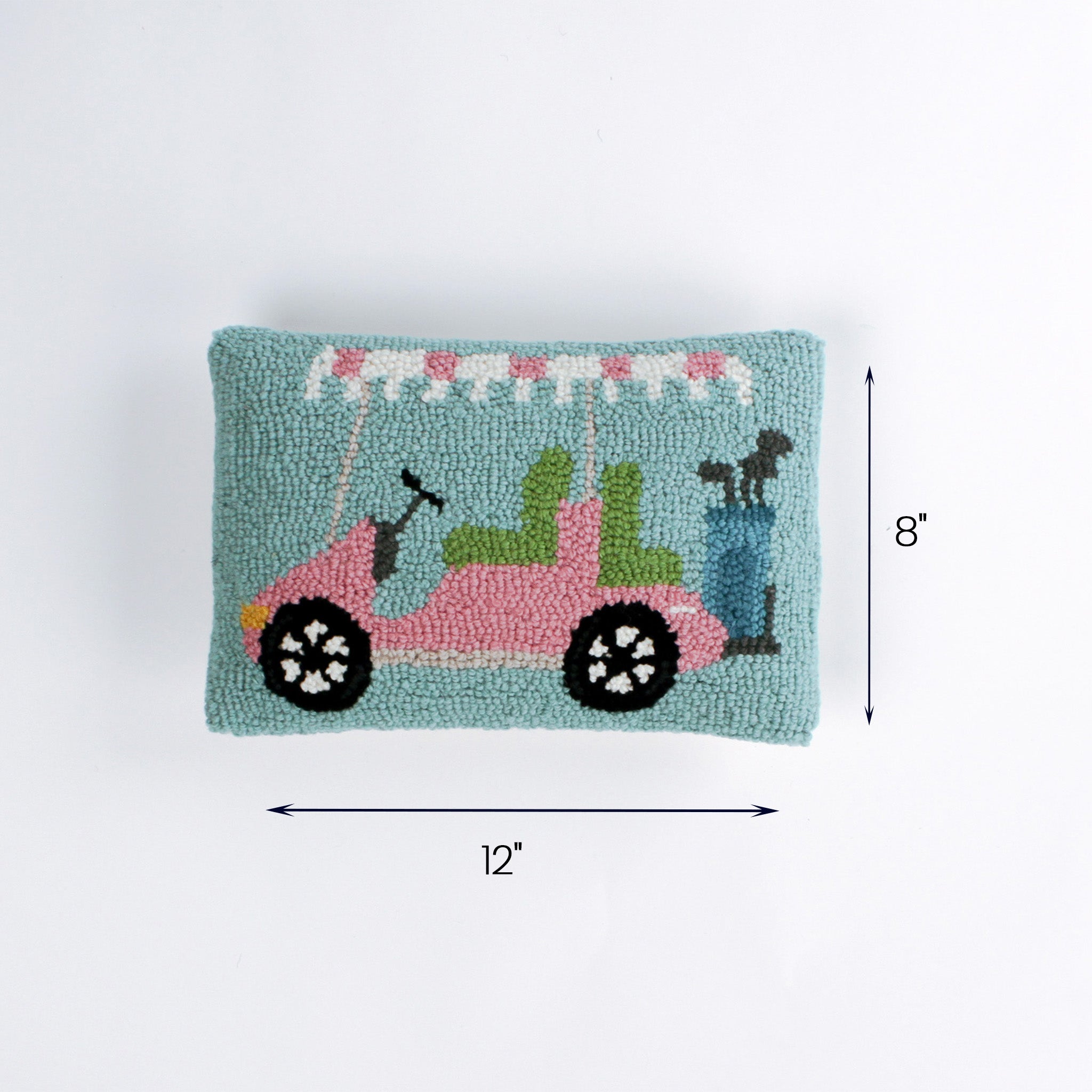 Pink Golf Cart Golf Pillow