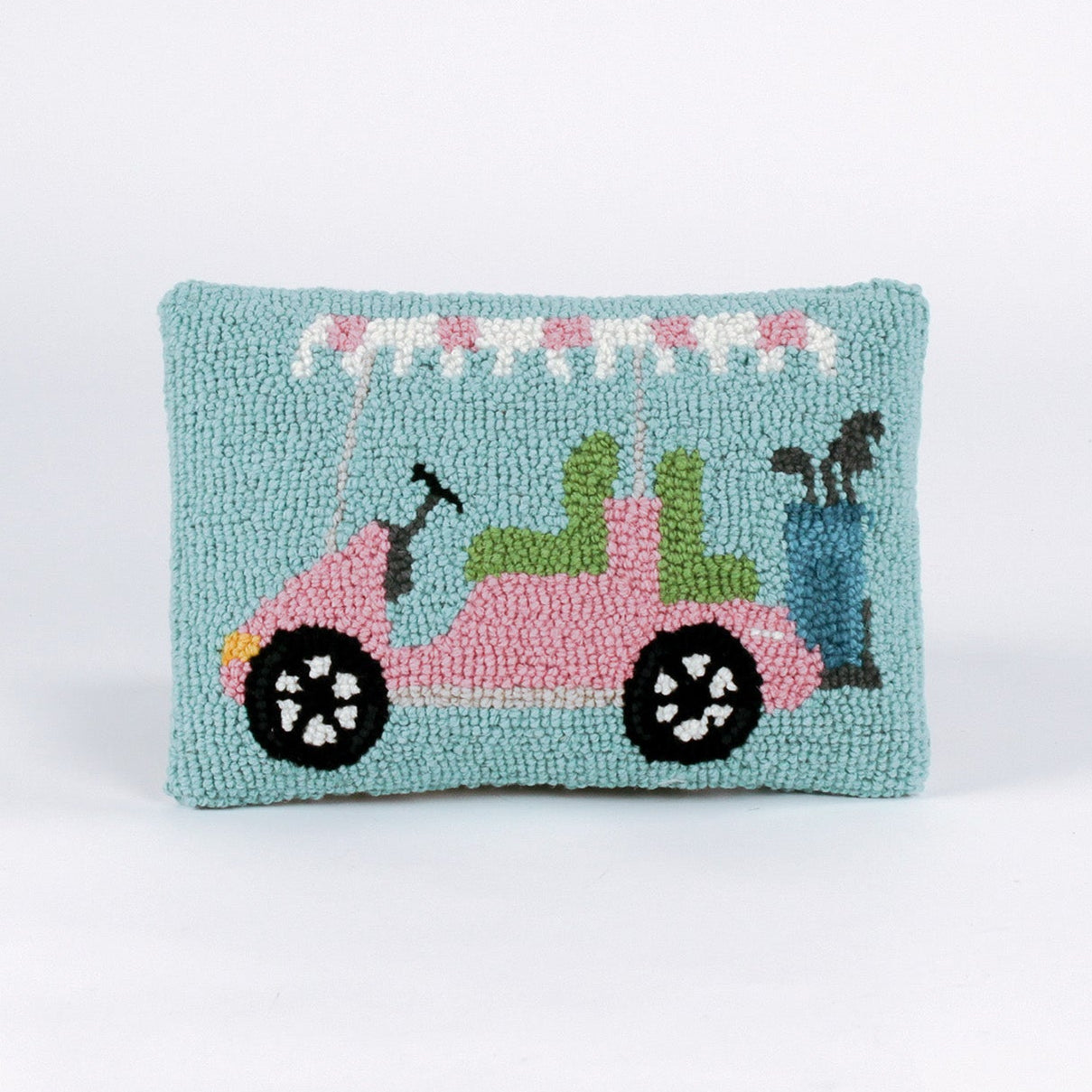 Pink Golf Cart Golf Pillow
