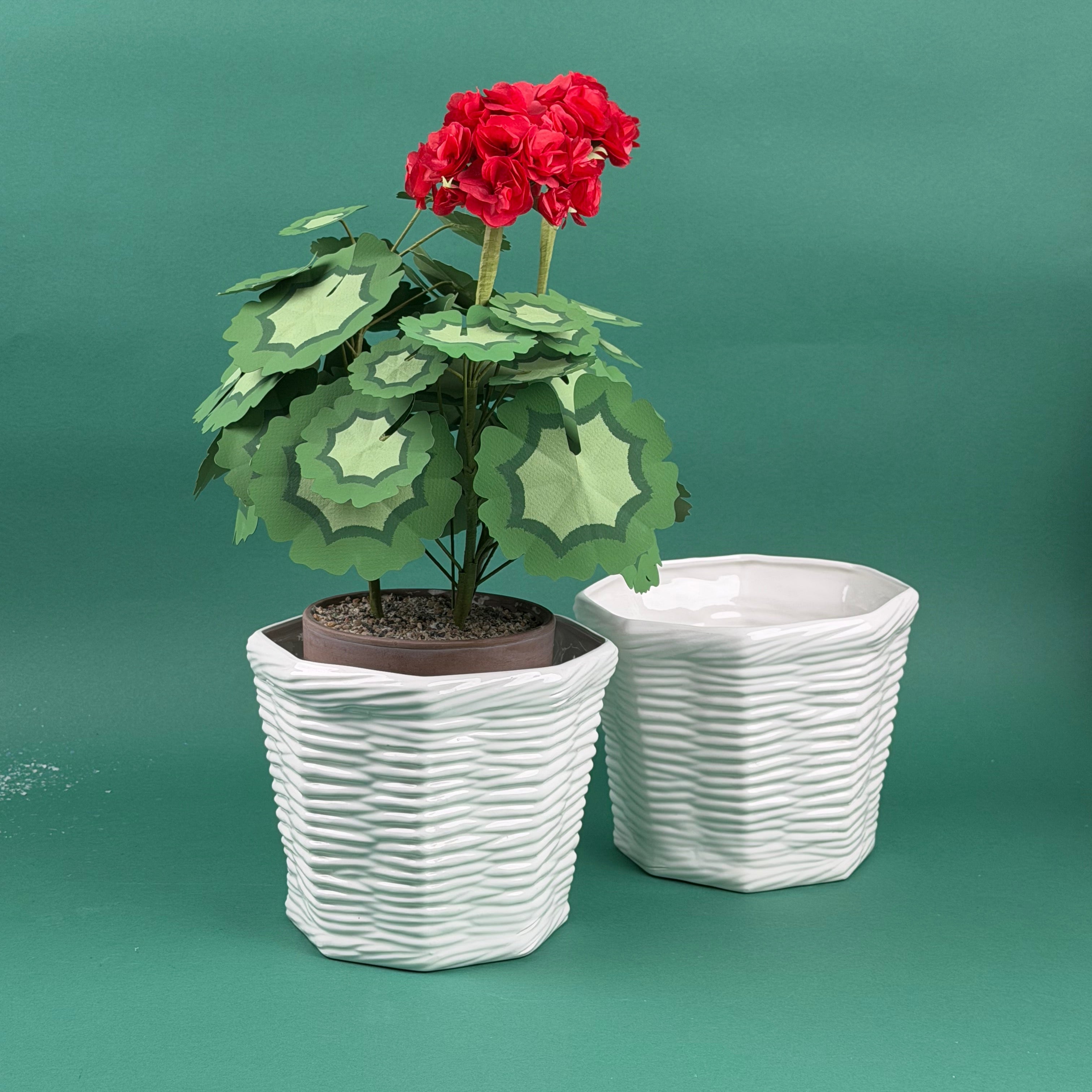Paper Flower Pot Centerpiece