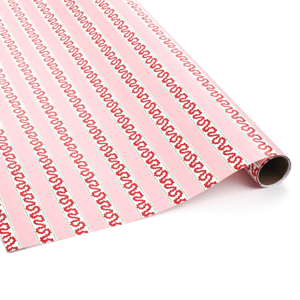 Harbor Trail Pink and Red Stripe Gift Wrapping Paper