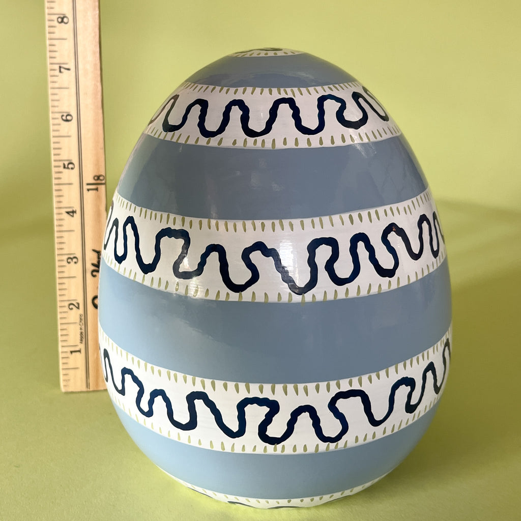 Harbor Trail 8" Tole Large Decorative Easter Eggs - Blue