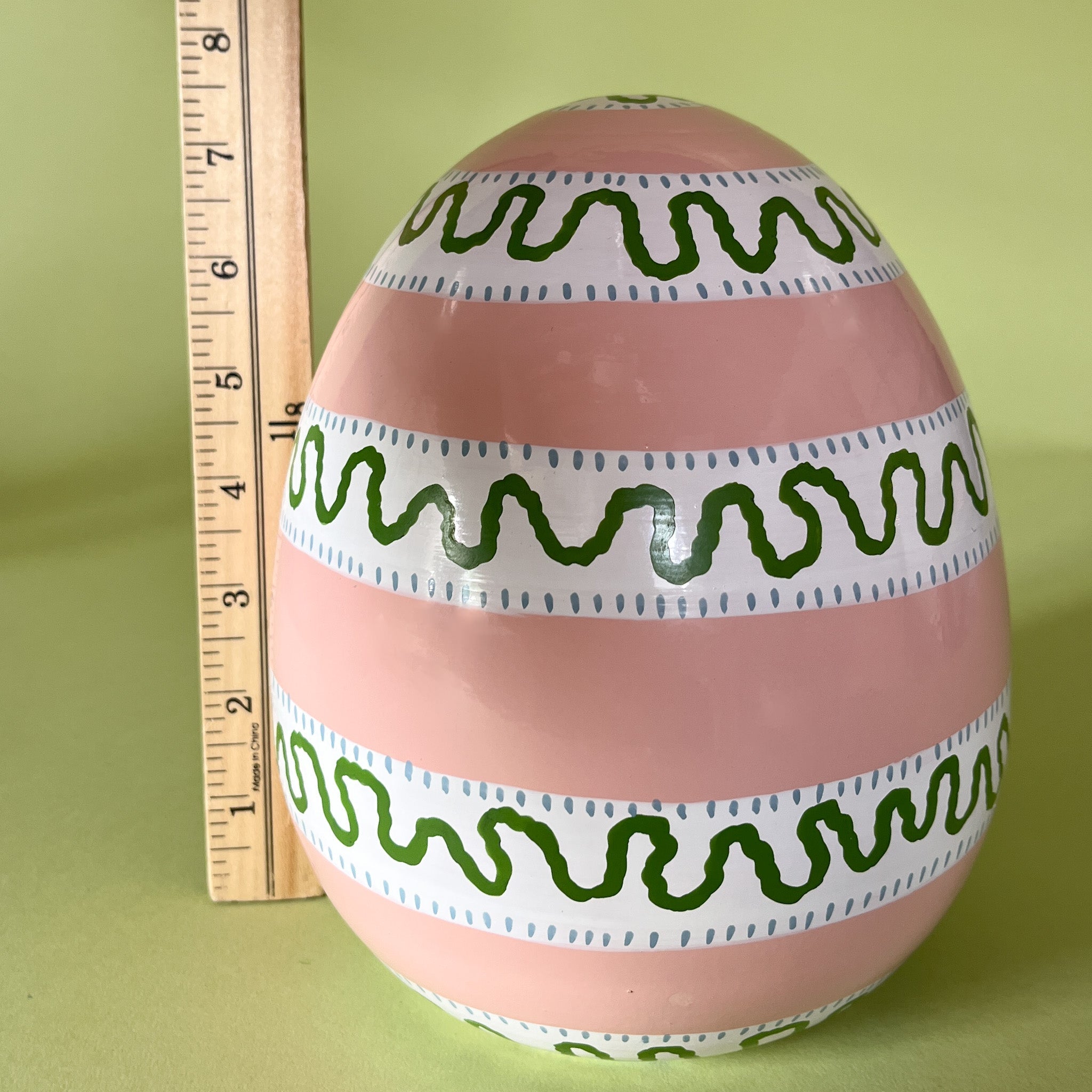 Harbor Trail 8" Tole Large Decorative Easter Eggs - Pink