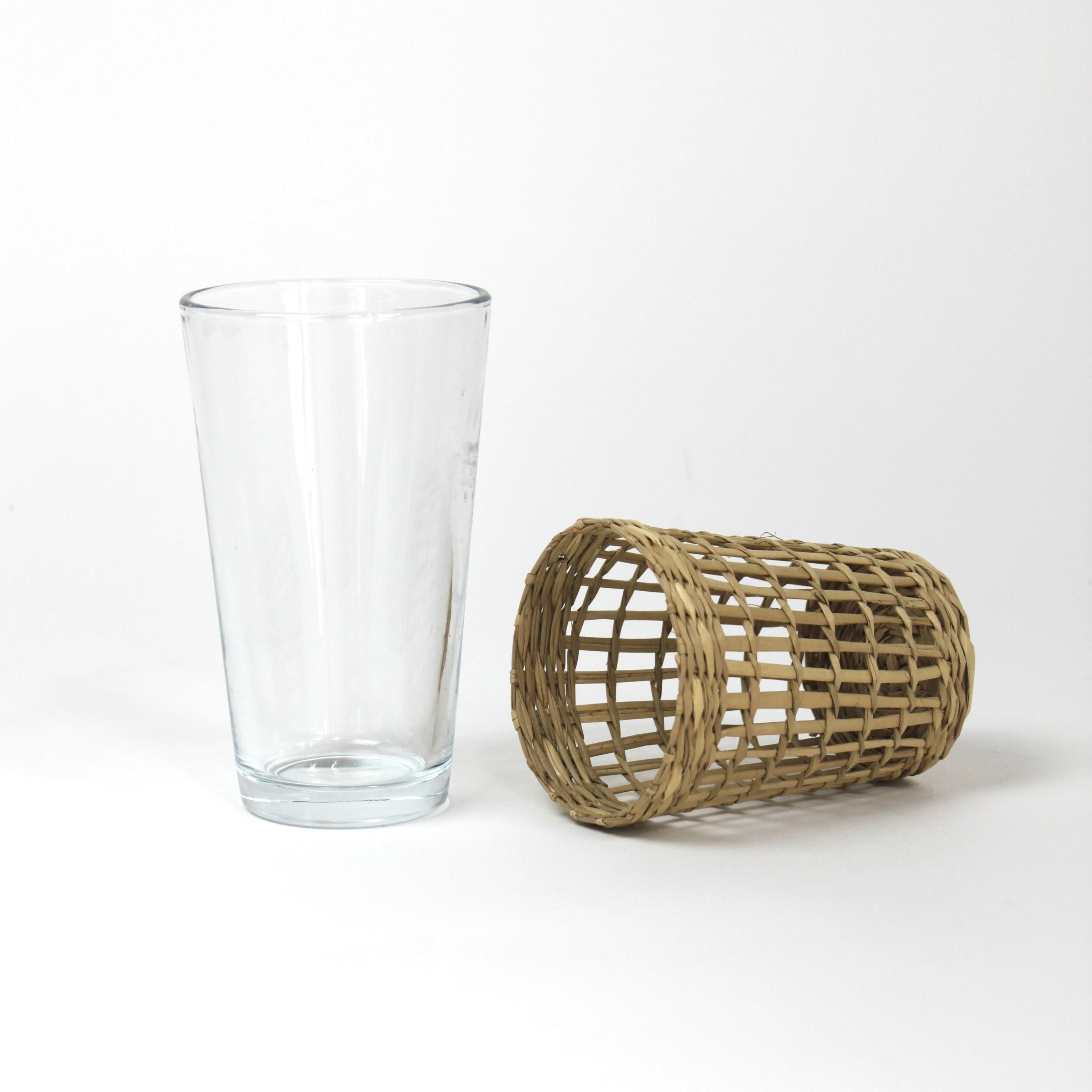 Seagrass Wrapped Glasses, Set of 4