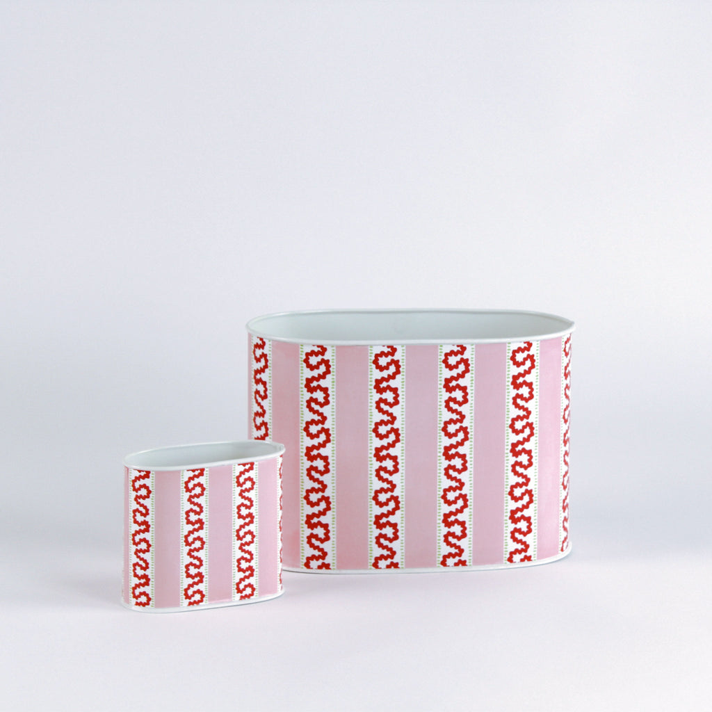 Harbor Trail Pink and Red Wavy Striped Caddy, 2 Sizes