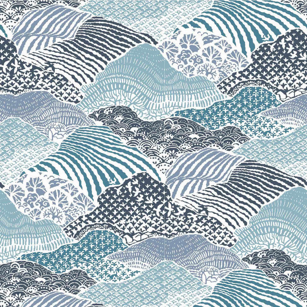 Shangri-La Unpasted Wallpaper - All Over Blue