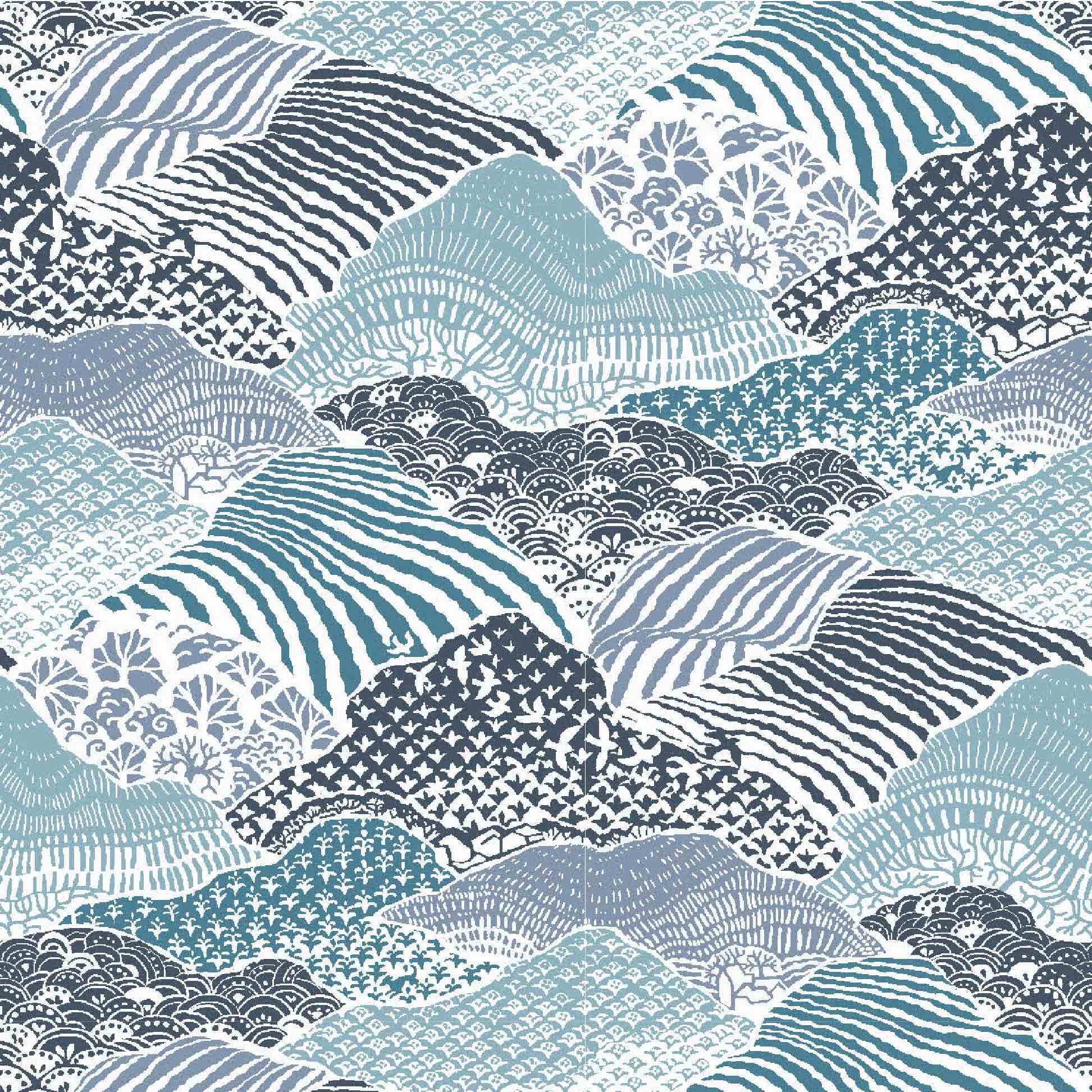 Shangri-La Unpasted Wallpaper - All Over Blue