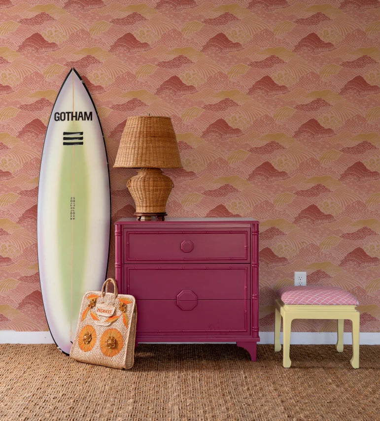 Shangri-La Unpasted Wallpaper - Pink Lemonade