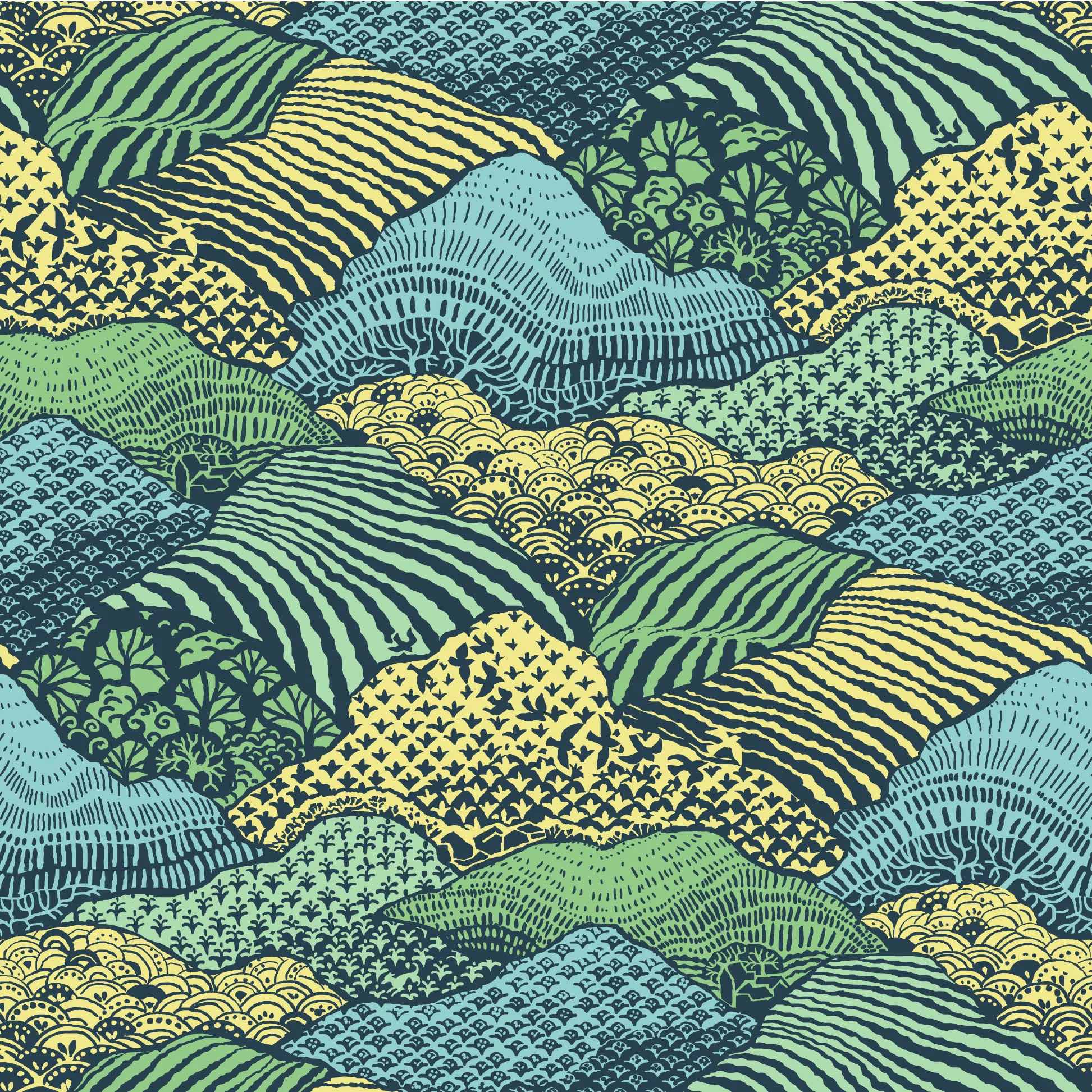 Shangri-La Unpasted Wallpaper - Summer Yellow