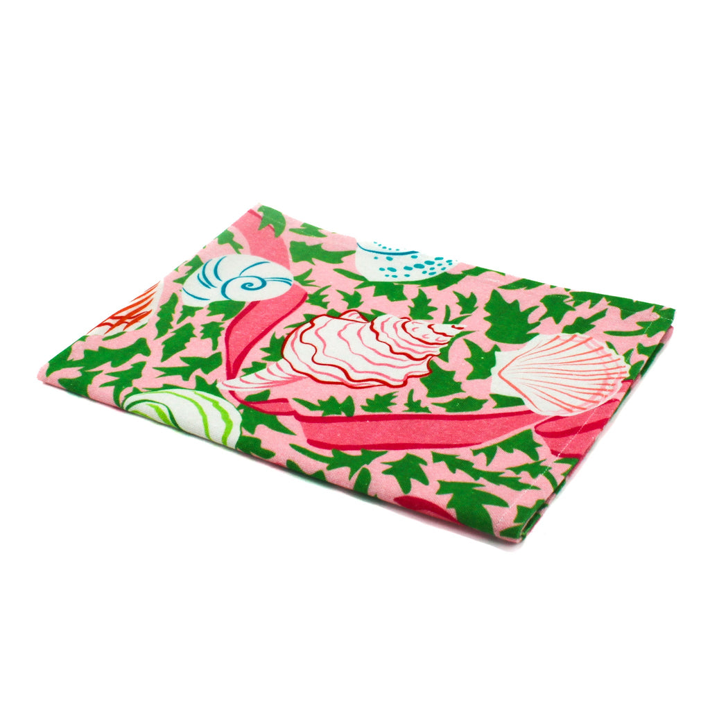 Shell Seekers Pink Tea Towel/Dish Towel/Guest Towel